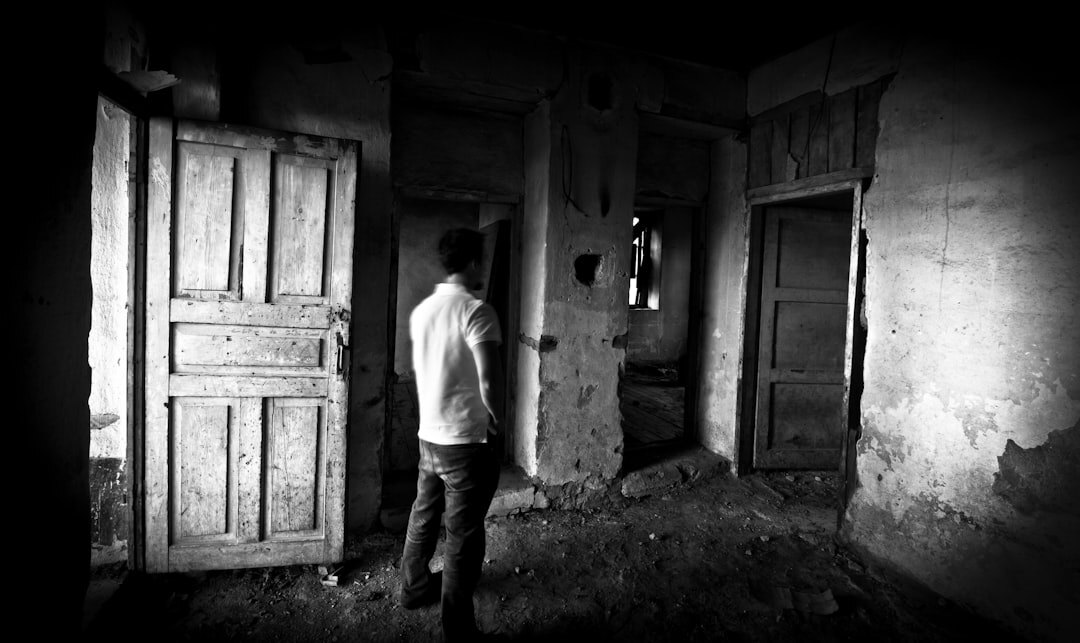 person exploring old room